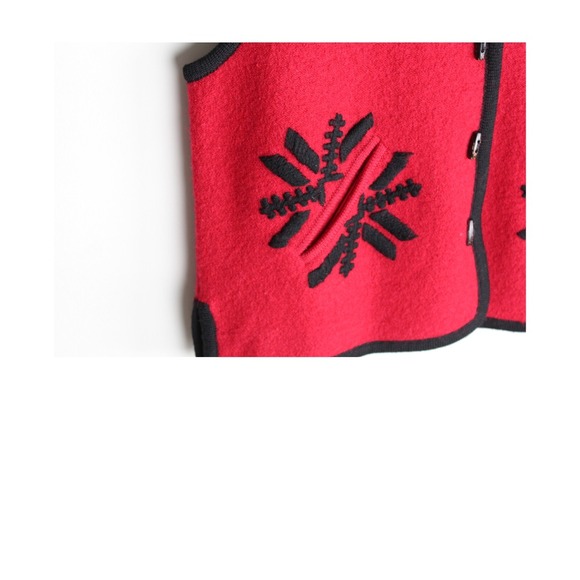 Vintage Cambridge Dry Goods Red Wool Vest Womens Size L - Picture 4 of 6